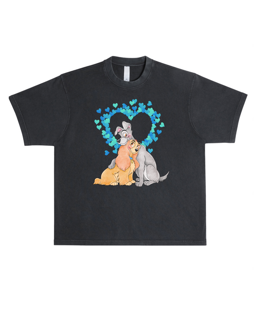 Blue Puppy Love Boxy Oversized Tee