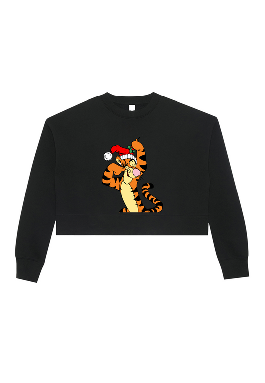 Holiday Tiger Crop Crewneck