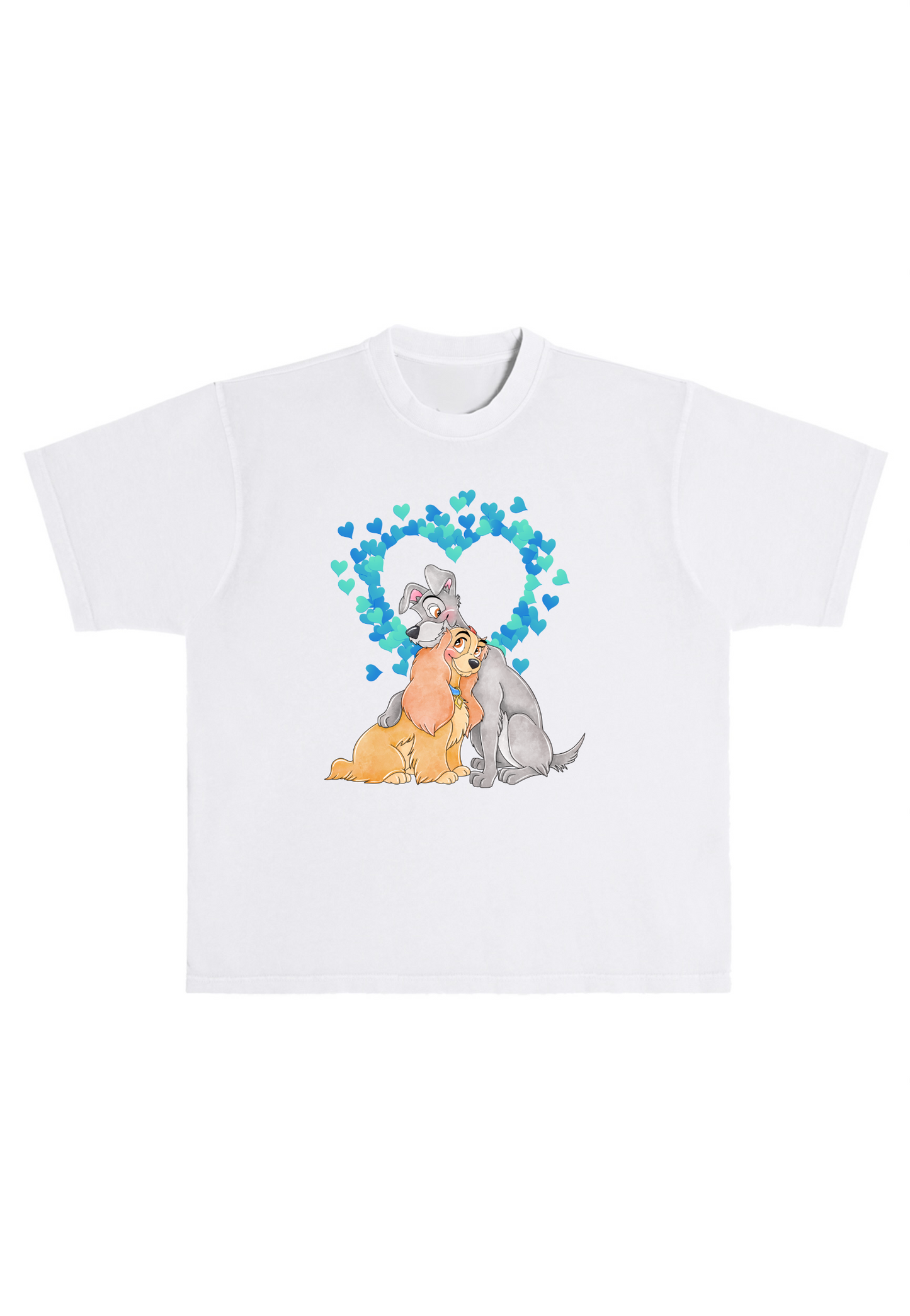 Blue Puppy Love Boxy Oversized Tee