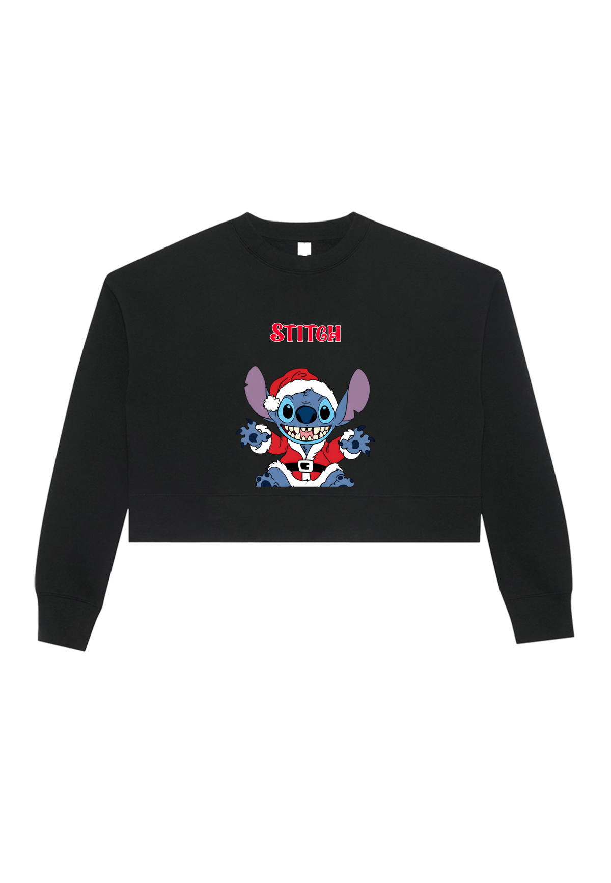 Holiday Blue Alien Crop Crewneck