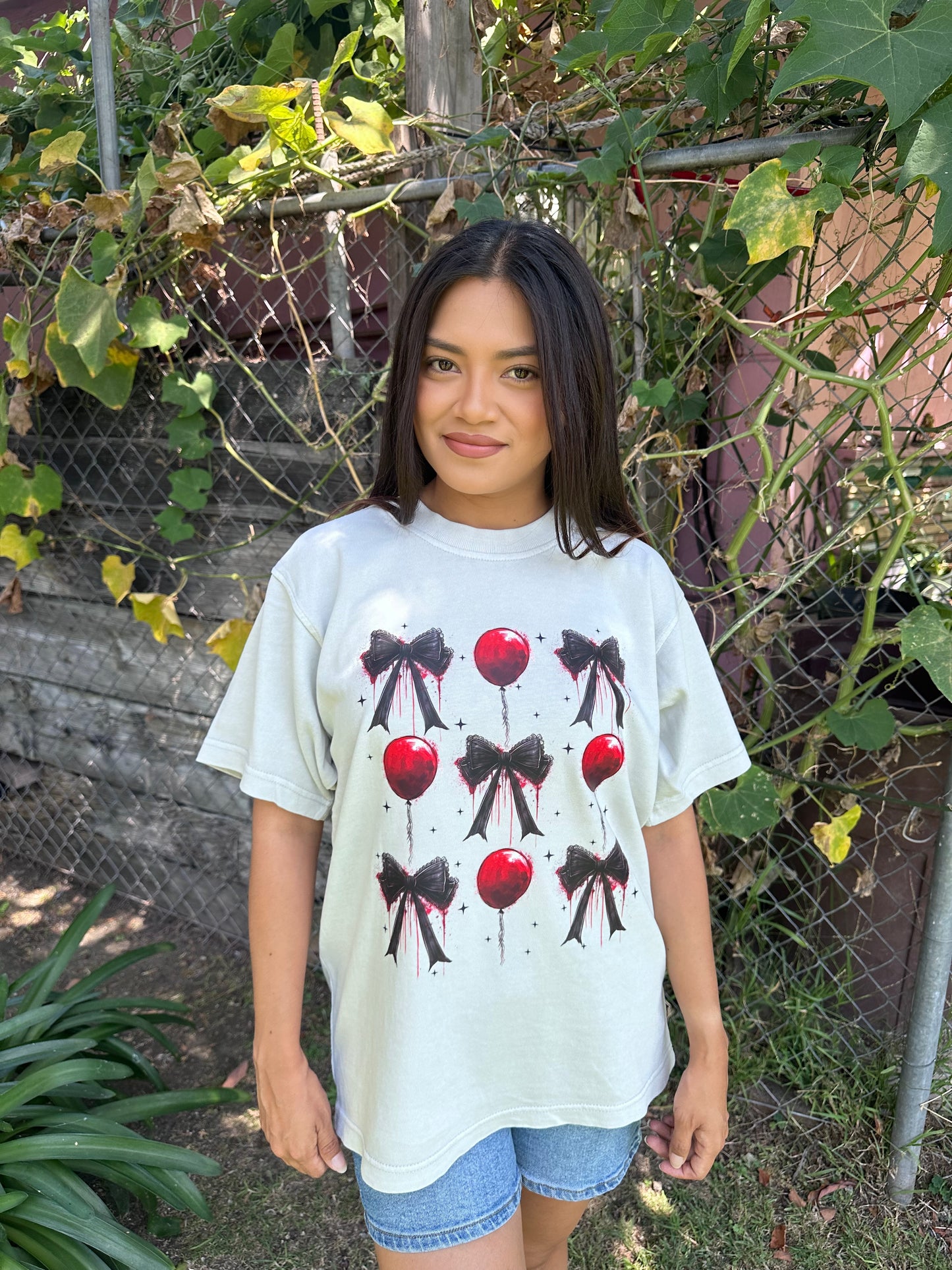 Red Balloon Boxy Oversized Tee